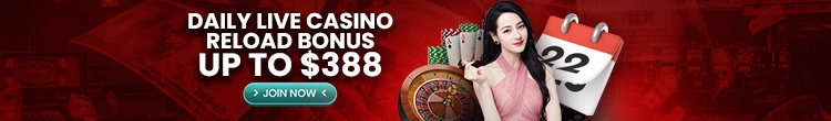 Daily Live Casino Reload Bonus Up To $388