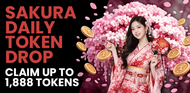 Sakura Daily Token Drop Claim Up To 1,888 Tokens at Red18!